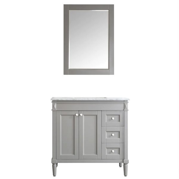 Carrara White Marble Countertop - grey